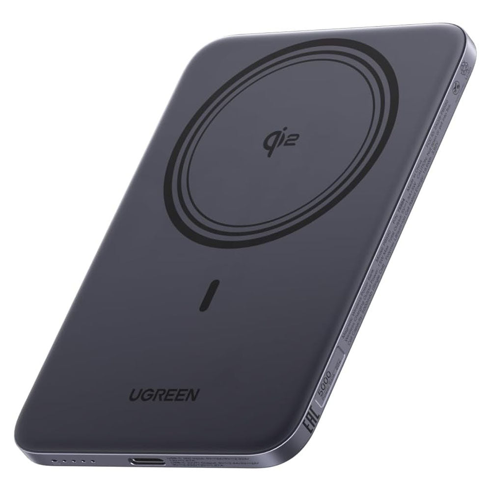 UGREEN PB580 Wireless External Battery (75984B), 5000mAh, 15W, PD + FQI, 1 x QI - 1 x USB-C, Gray