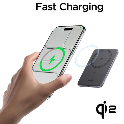 UGREEN PB580 Wireless External Battery (75984B), 5000mAh, 15W, PD + FQI, 1 x QI - 1 x USB-C, Gray