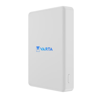 Εξωτερική Μπαταρία Wireless Varta Mag Pro, 5000mAh, 12W, 1 x QI - 1 x USB-C, Λευκή