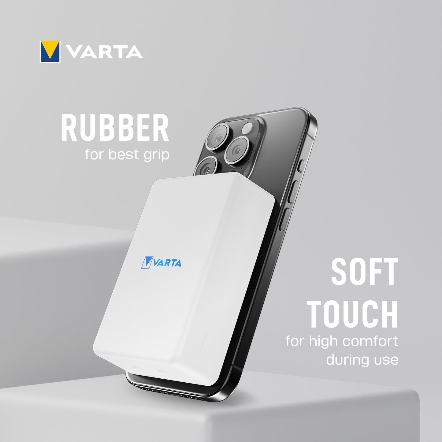 Εξωτερική Μπαταρία Wireless Varta Mag Pro, 10000mAh, 20W, 1 x QI - 2 x USB-C, Λευκή