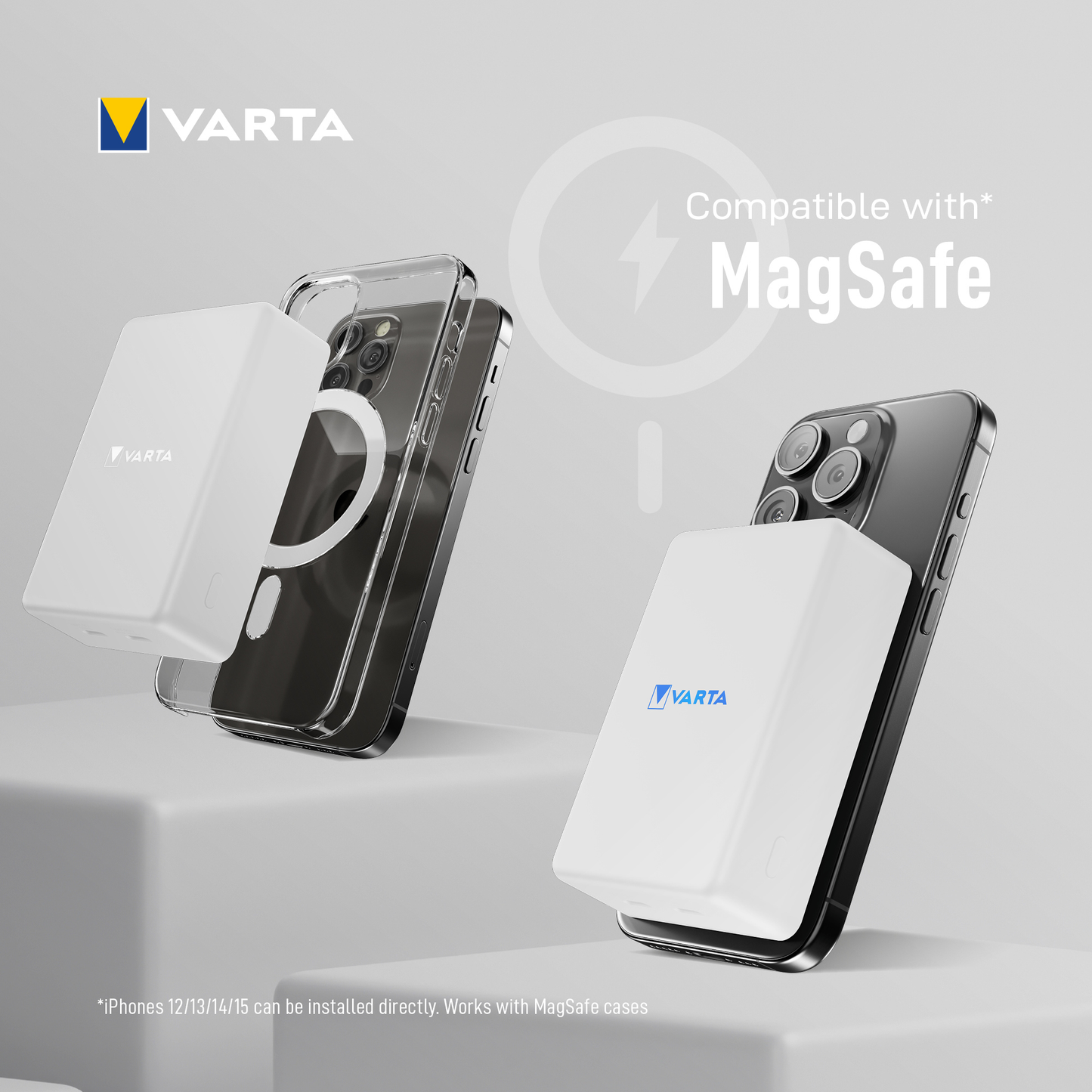 Εξωτερική Μπαταρία Wireless Varta Mag Pro, 10000mAh, 20W, 1 x QI - 2 x USB-C, Λευκή