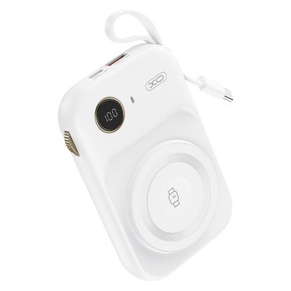 Εξωτερική Μπαταρία Wireless XO Design PR270, 10000mAh, 22.5W, QC + PD + QI, 1 x QI - 1 x USB-A - 1 x USB-C, Λευκή