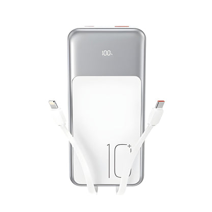 Εξωτερική Μπαταρία XO Design PR248, 10000mAh, 22.5W, QC + PD, 1 x Lightning - 1 x USB-A - 2 x USB-C, Λευκή