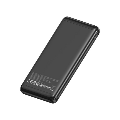 XO Design PB308 External Battery, 10000mAh, 22.5W, QC + PD, 1 x USB-A - 1 x USB-C, Black