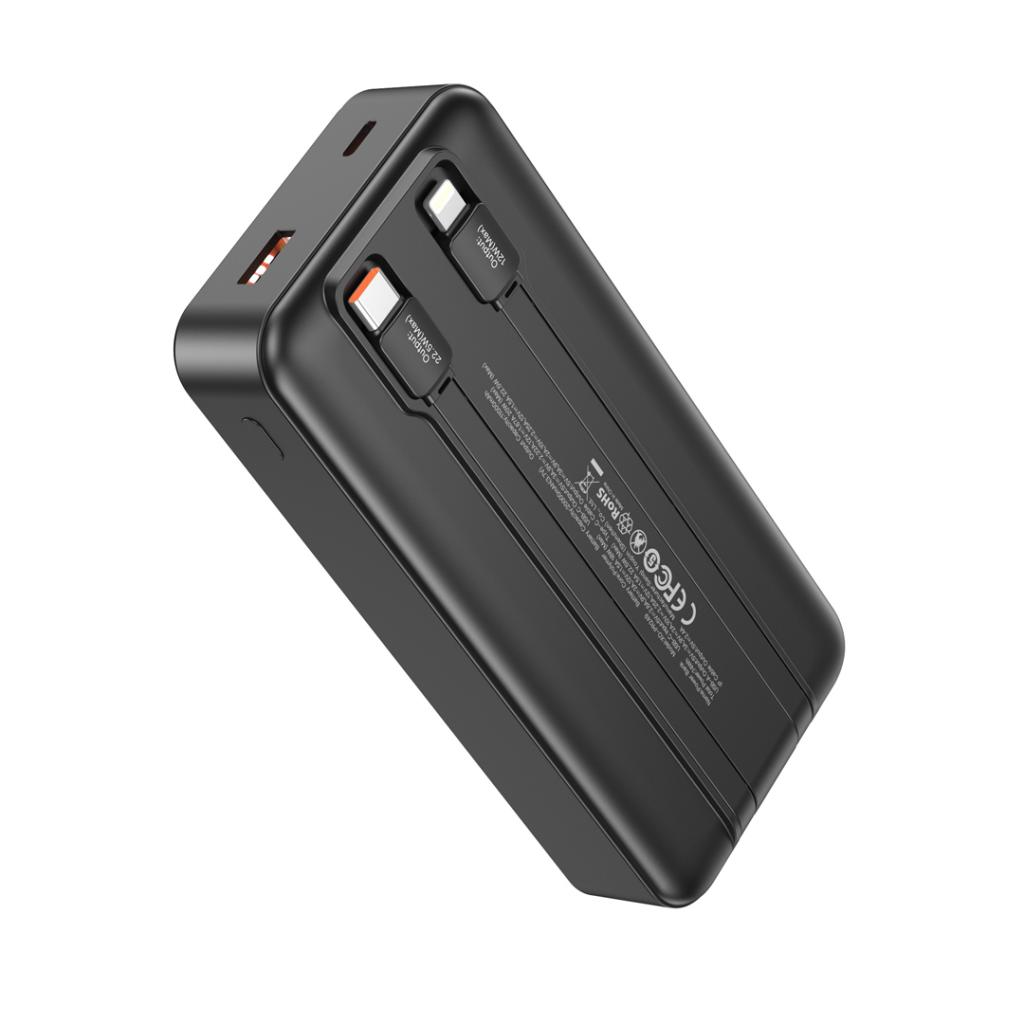 Εξωτερική Μπαταρία XO Design PR249, 20000mAh, 22.5W, QC + PD, 1 x Lightning - 1 x USB-A - 2 x USB-C, Μαύρη