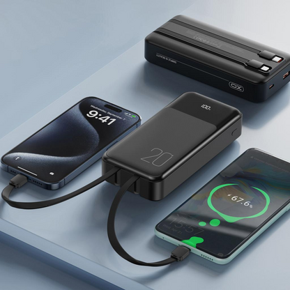 Εξωτερική Μπαταρία XO Design PR249, 20000mAh, 22.5W, QC + PD, 1 x Lightning - 1 x USB-A - 2 x USB-C, Μαύρη
