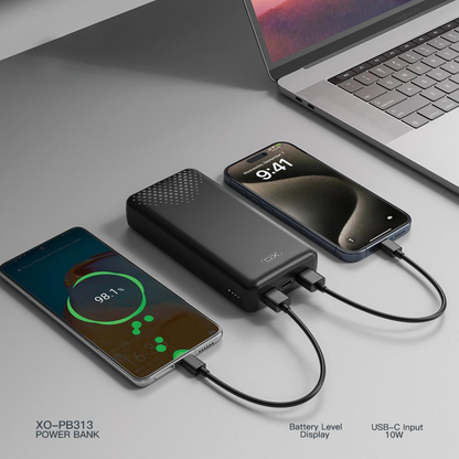 Εξωτερική Μπαταρία XO Design PB313, 20000mAh, 10W, 2 x USB-A, Μαύρο