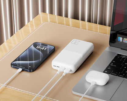 Εξωτερική Μπαταρία XO Design PR252, 20000mAh, 10W, 2 x USB-A, Μαύρη