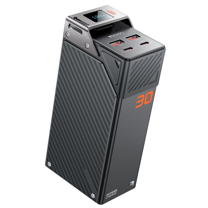 Εξωτερική Μπαταρία Yesido YP62, 30000mAh, 22.5W, QC + PD, 2 x USB-A - 2 x USB-C, Μαύρο