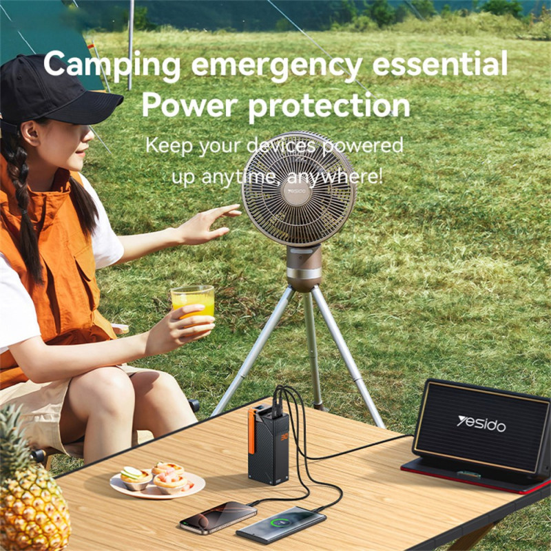 Εξωτερική Μπαταρία Yesido YP62, 30000mAh, 22.5W, QC + PD, 2 x USB-A - 2 x USB-C, Μαύρο