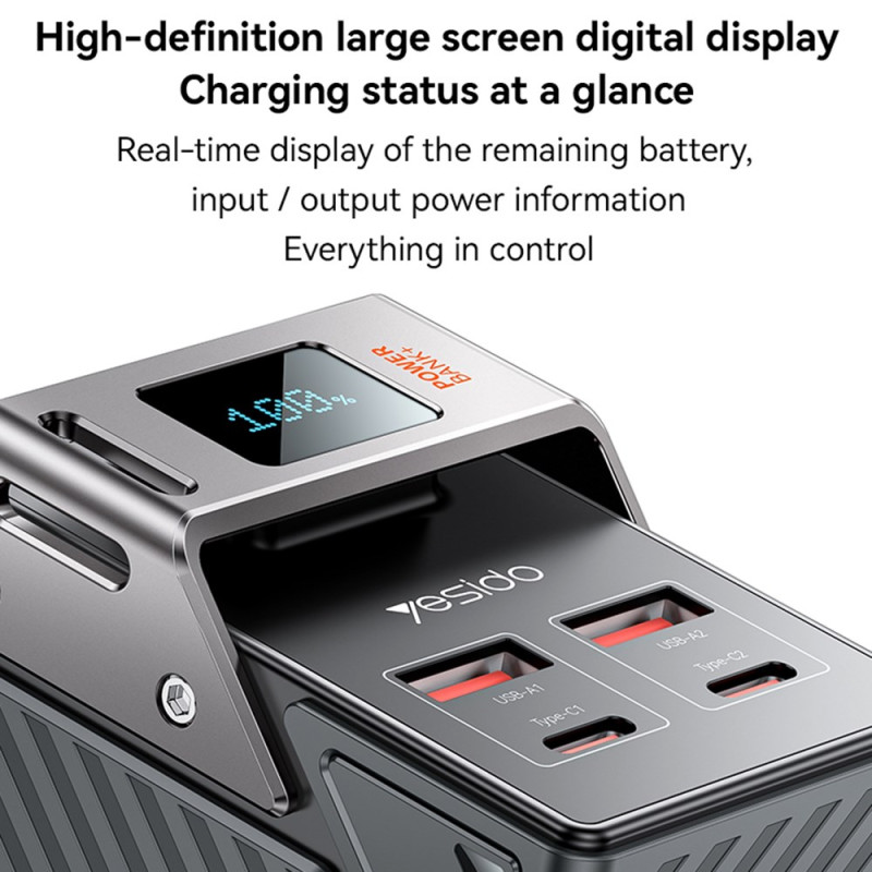 Εξωτερική Μπαταρία Yesido YP62, 30000mAh, 22.5W, QC + PD, 2 x USB-A - 2 x USB-C, Μαύρο