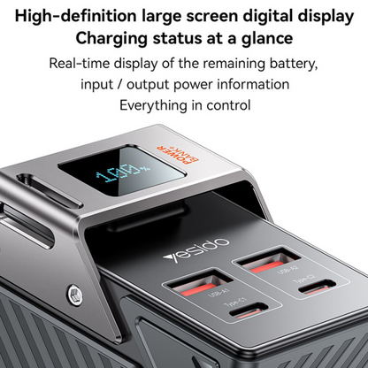 Εξωτερική Μπαταρία Yesido YP62, 30000mAh, 22.5W, QC + PD, 2 x USB-A - 2 x USB-C, Μαύρο