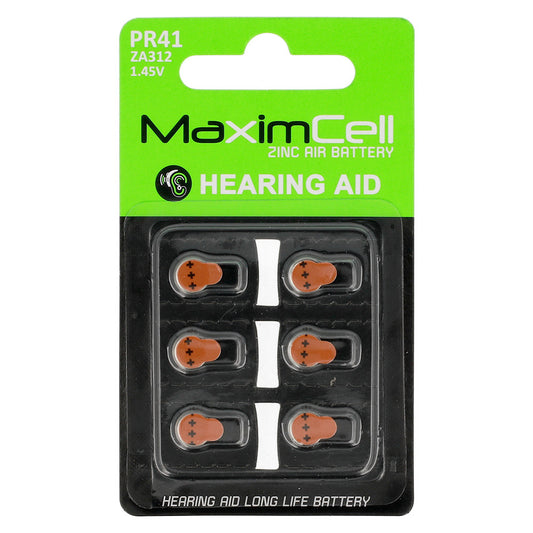 Μπαταρία MaximCell Zinc Air, PR41 / ZA312, Σετ 6 τεμάχια