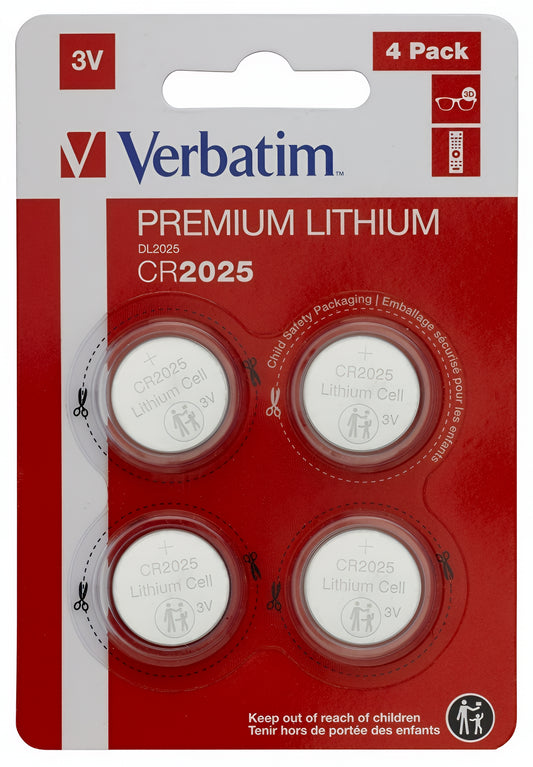 Μπαταρία Verbatim Premium, CR2025, Σετ 4 τεμάχια 49532