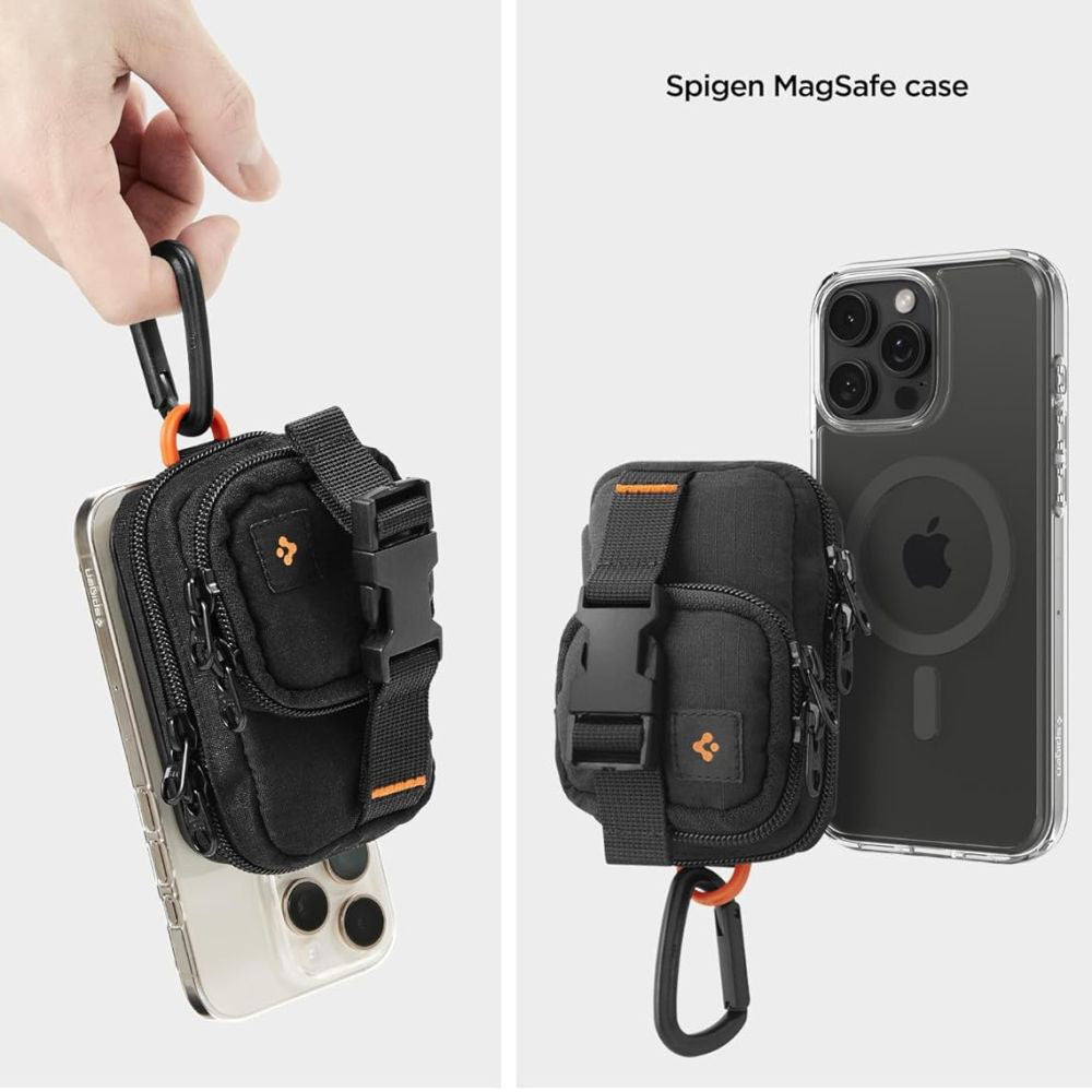 Τσαντάκι Universal MagSafe για Τηλέφωνο, Spigen, Snap Zip, Μαύρο AFA09338