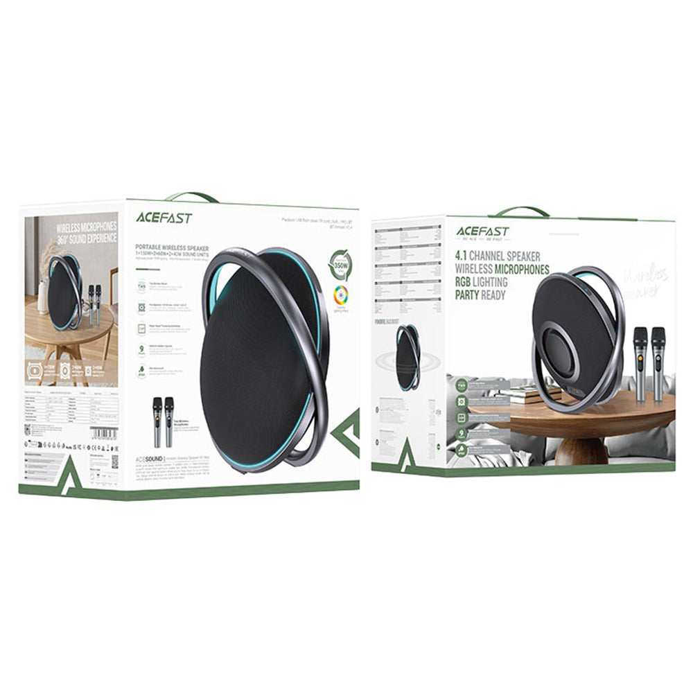 Ηχείο Bluetooth Acefast Karaoke K5 Max, 350W, TWS, RGB, Αδιάβροχο, Μαύρο