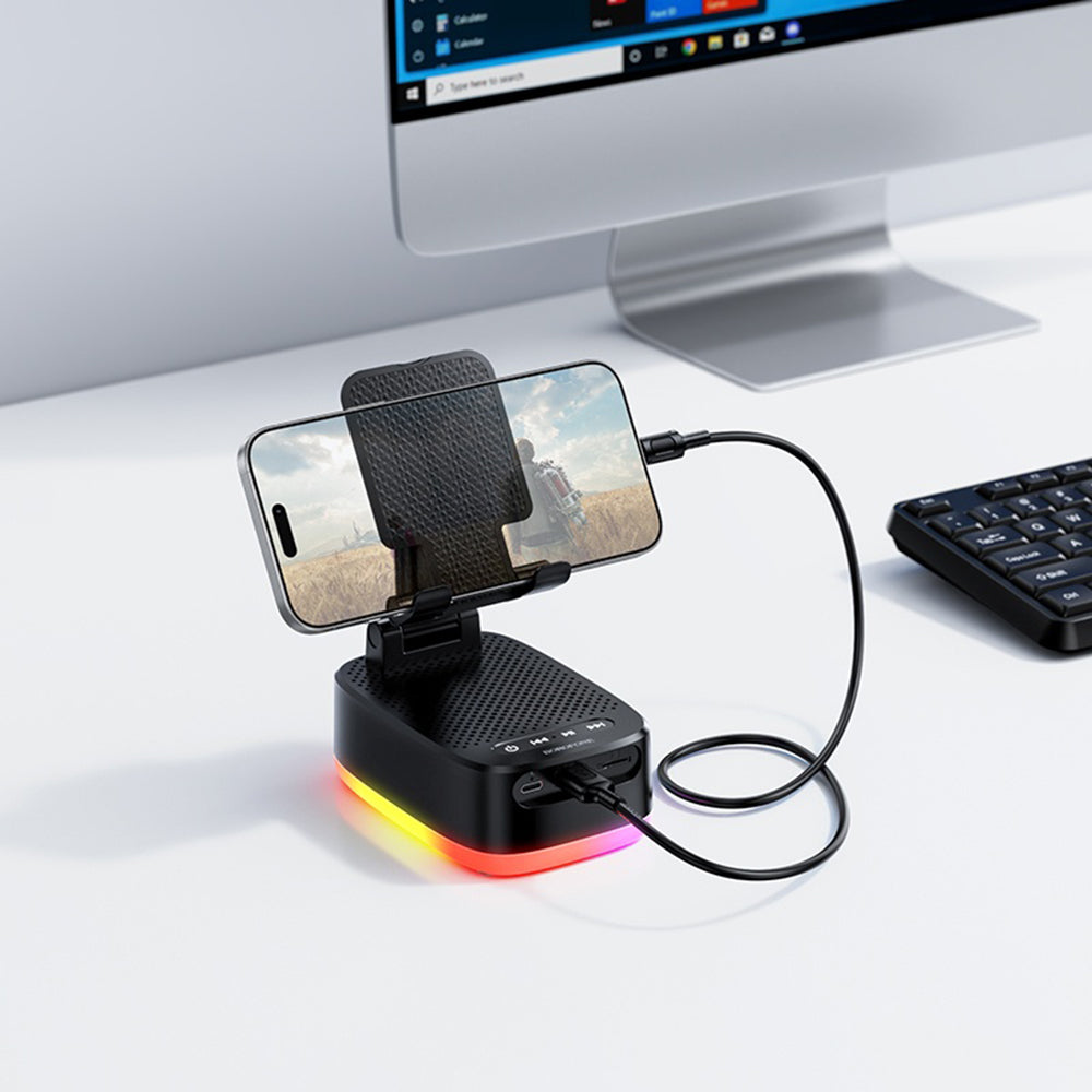 Ηχείο Bluetooth Borofone BR200 Marea 2σε1, 5W, TWS, RGB, Μαύρο