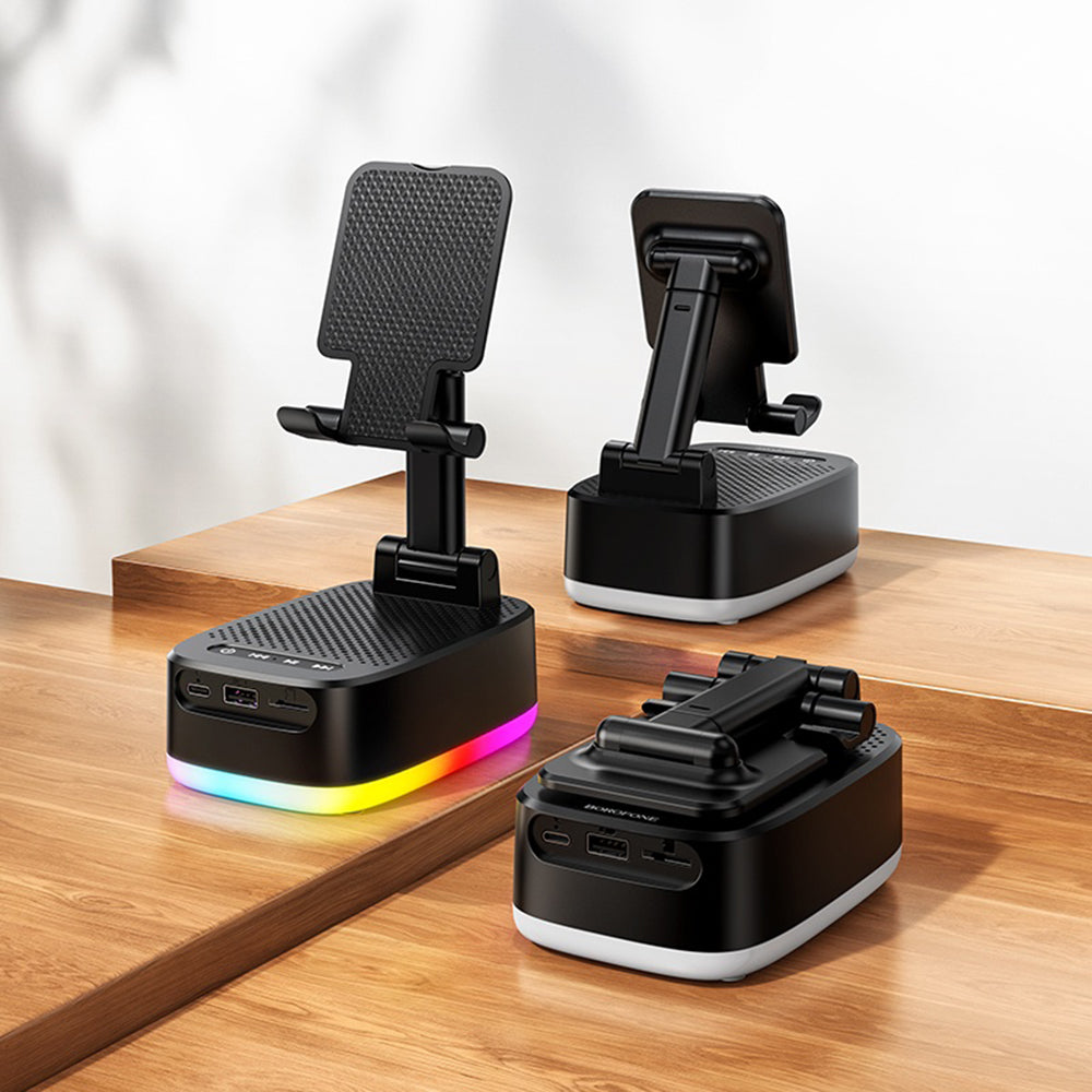 Ηχείο Bluetooth Borofone BR200 Marea 2σε1, 5W, TWS, RGB, Μαύρο