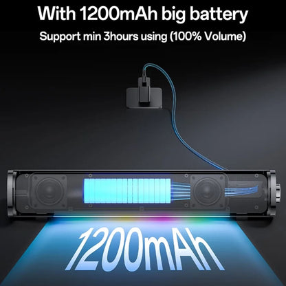 Ηχείο Bluetooth Yesido YSW27, 10W, RGB, Μαύρο