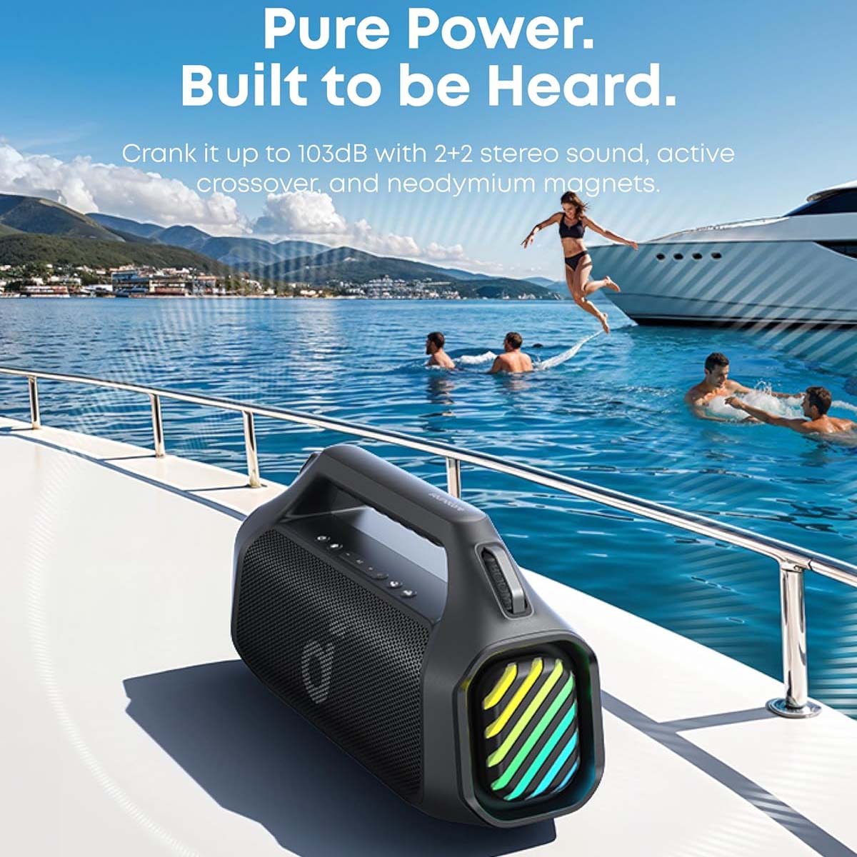 Φορητό Ηχείο Bluetooth Anker SoundCore Boom 2 Pro, 140W, TWS, RGB, Αδιάβροχο, Μαύρο A3134A11