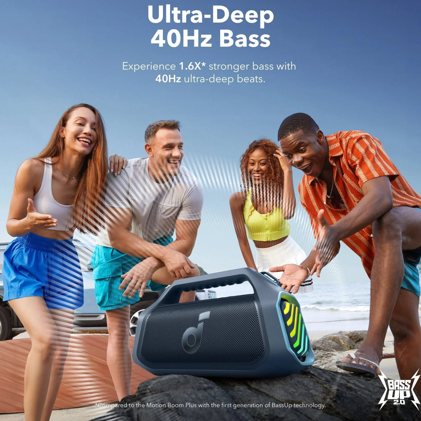 Φορητό Ηχείο Bluetooth Anker SoundCore Boom 2 Plus, 140W, TWS, RGB, Αδιάβροχο, Μπλε A3134031