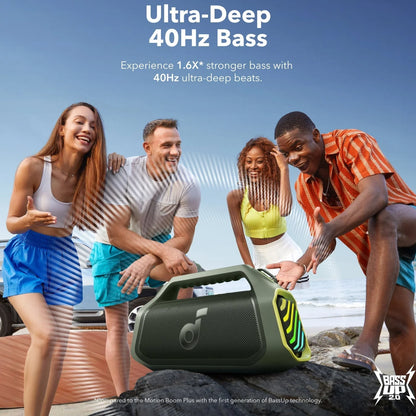 Φορητό ηχείο Bluetooth Anker Soundcore Boom 2 Plus, 140W, RGB, αδιάβροχο, πράσινο A3134061 