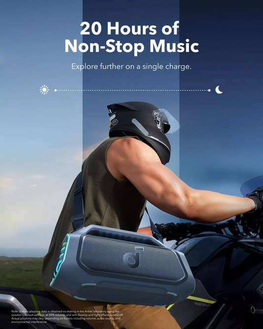 Anker SoundCore Boom 2 Plus New Version Portable Bluetooth Speaker, 140W, TWS, RGB, Waterproof, Blue A3134032
