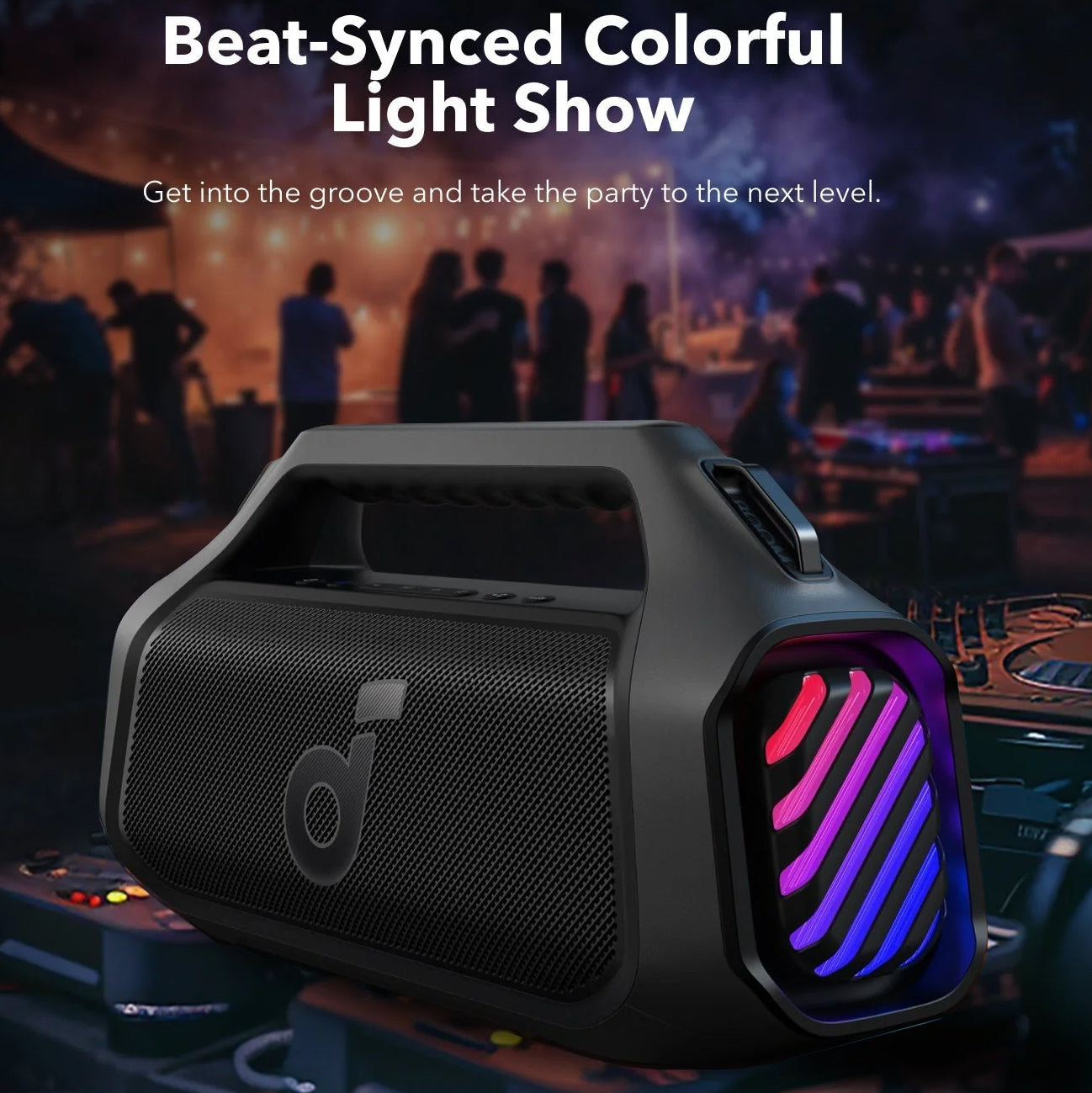 Anker Soundcore Boom 2 Plus Portable Bluetooth Speaker, 140W, TWS, RGB, Waterproof, Black A3134011