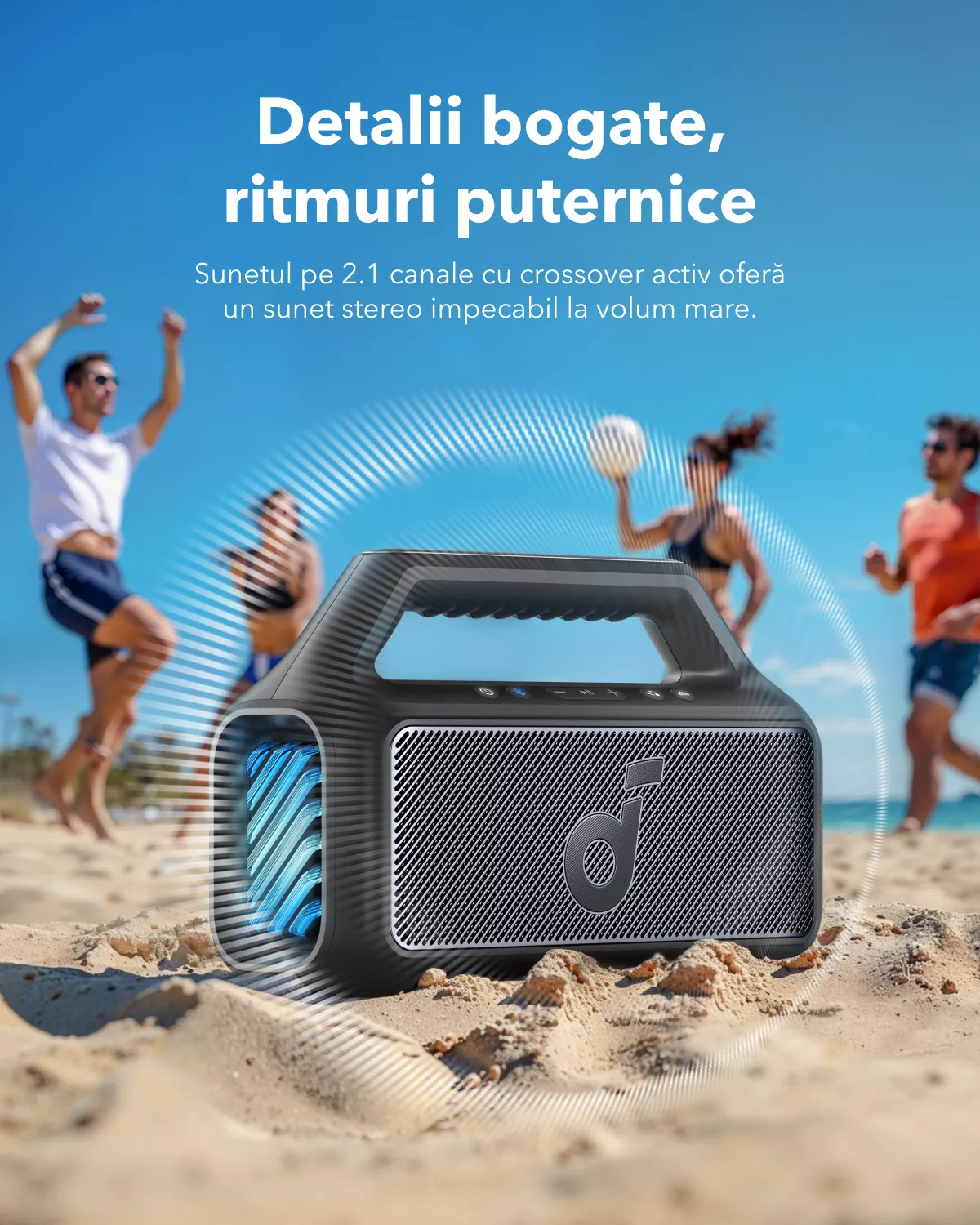 Φορητό Ηχείο Bluetooth Anker SoundCore Boom 2 Νέα Έκδοση, 80W, TWS, RGB, Αδιάβροχο, Μαύρο A3138012