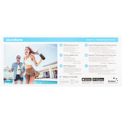 Ηχείο Bluetooth Anker SoundCore Select 2S, 20W, Αδιάβροχο, Μαύρο A3171011