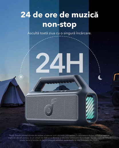 Φορητό Ηχείο Bluetooth Anker SoundCore Boom 2 Νέα Έκδοση, 80W, TWS, RGB, Αδιάβροχο, Μαύρο A3138012