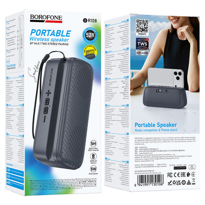 Φορητό ηχείο Bluetooth Borofone BR108 Serenjoy, 5W, TWS, Γκρι