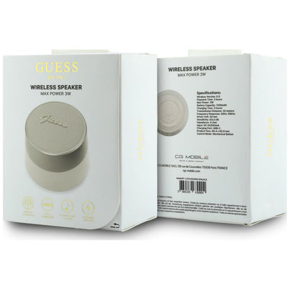 Φορητό Ηχείο Bluetooth Guess Script Μεταλλικό Λογότυπο, 5W, TWS, Χρυσό