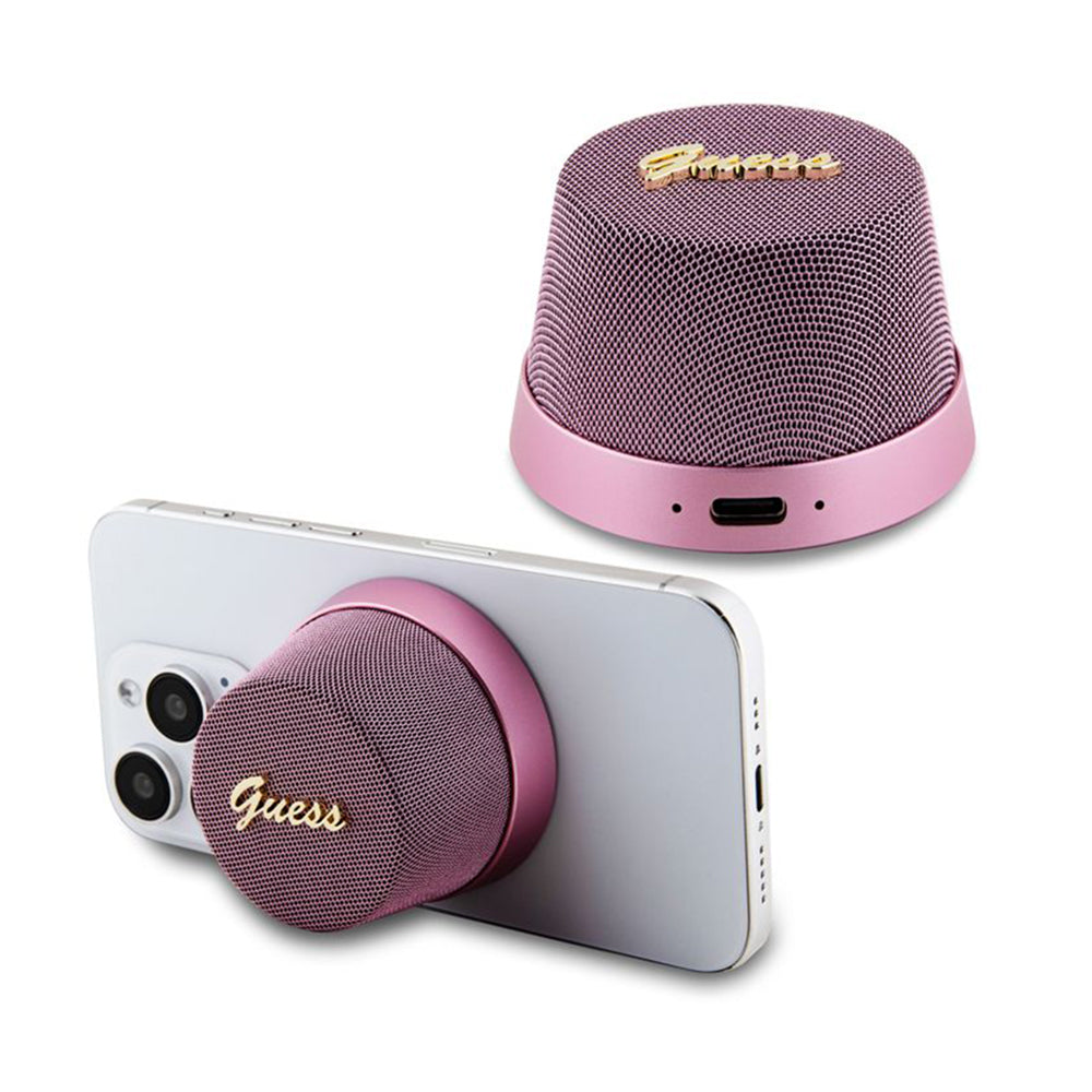 Portable Bluetooth Speaker Guess Magnetic Stand Script Metal, 3W, Pink