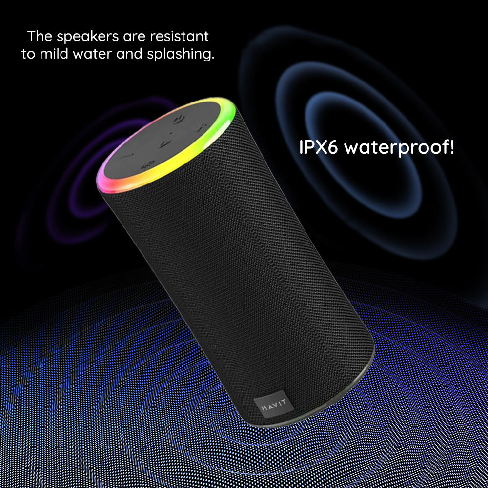 Φορητό Ηχείο Bluetooth HAVIT SK833BT, 2 x 10W, RGB, Αδιάβροχο, Μαύρο