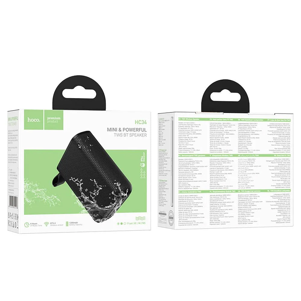 Φορητό Ηχείο Bluetooth HOCO HC34, 5W, TWS, Αδιάβροχο, Μαύρο