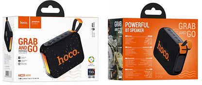 Φορητό Ηχείο Bluetooth HOCO HC31, 10W, TWS, RGB, Αδιάβροχο, Μαύρο