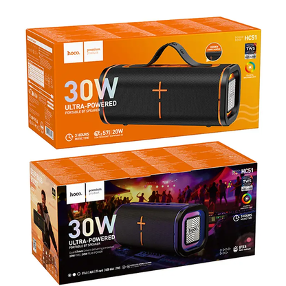 HOCO HC51 Portable Bluetooth Speaker, 30W, TWS, RGB, Black