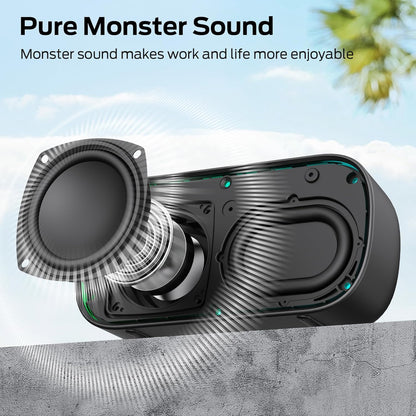 Portable Bluetooth Speaker Monster S150, 14W, TWS, RGB, Waterproof, Black