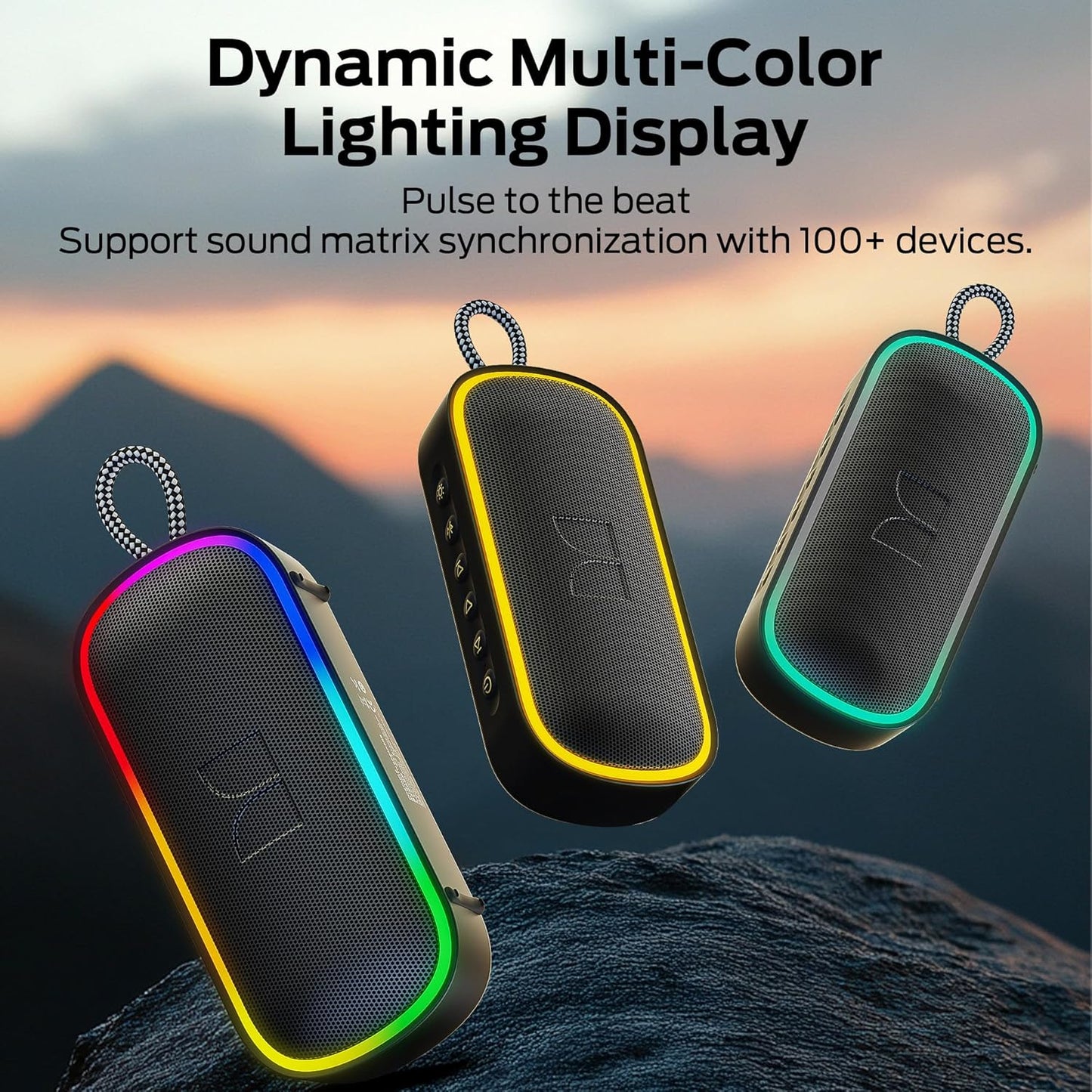 Φορητό Ηχείο Bluetooth Monster S150 Plus, 40W, TWS, RGB, Αδιάβροχο, Μαύρο