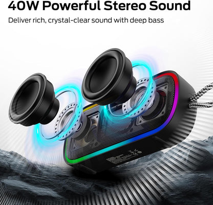 Φορητό Ηχείο Bluetooth Monster S150 Plus, 40W, TWS, RGB, Αδιάβροχο, Μαύρο