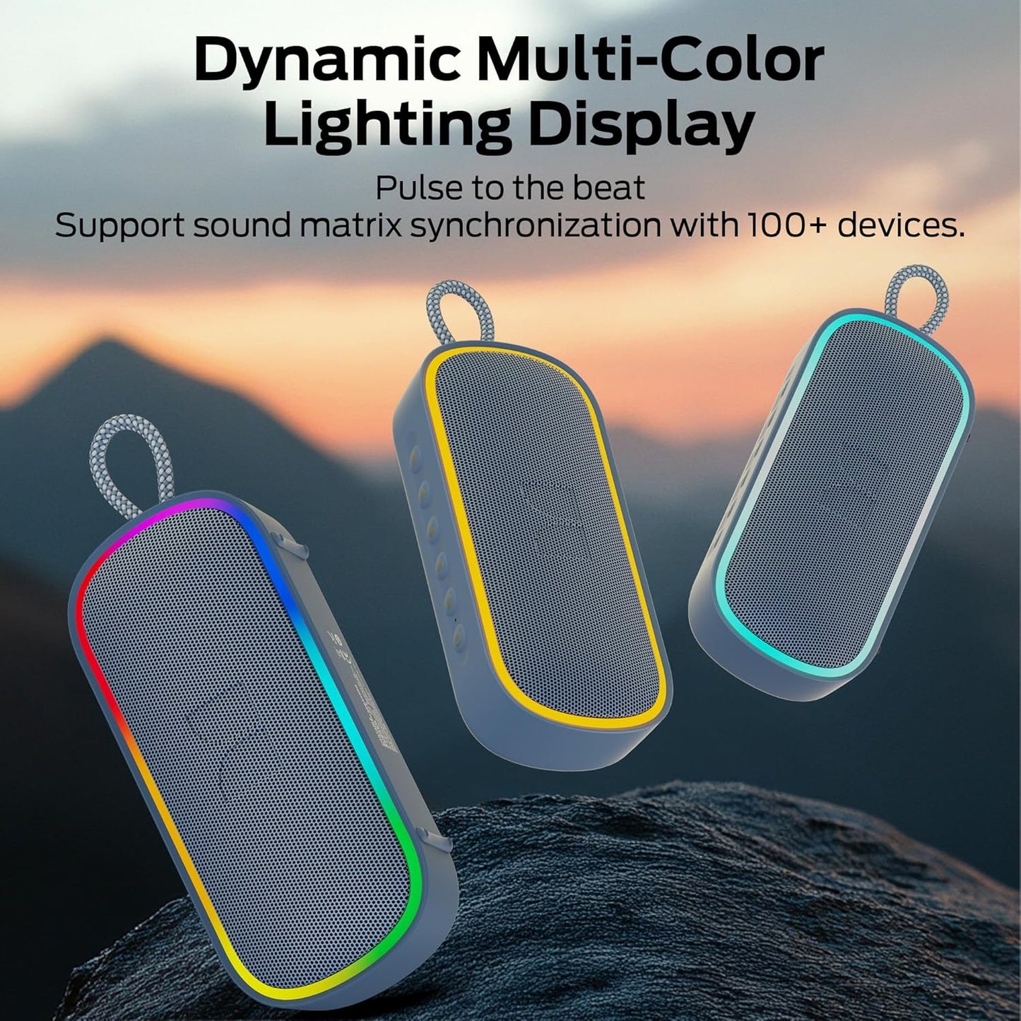Φορητό Ηχείο Bluetooth Monster S150 Plus, 40W, TWS, RGB, Αδιάβροχο, Ανοιχτό Κρεμ