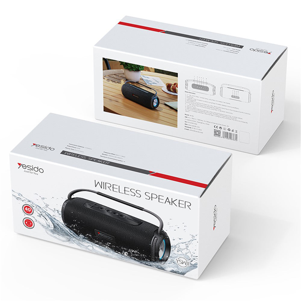 Φορητό Ηχείο Bluetooth Yesido YSW11, 40W, RGB, Αδιάβροχο, Μαύρο