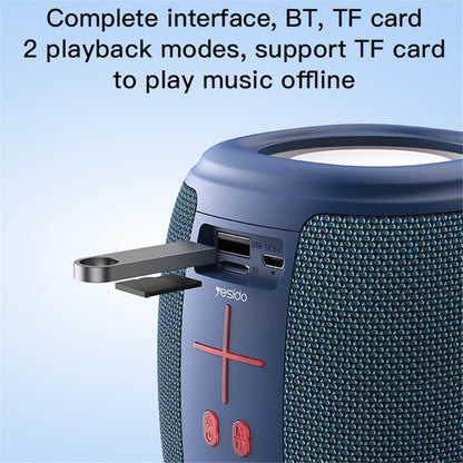 Φορητό Ηχείο Bluetooth Yesido YSW14, 5W, RGB, Μπλε