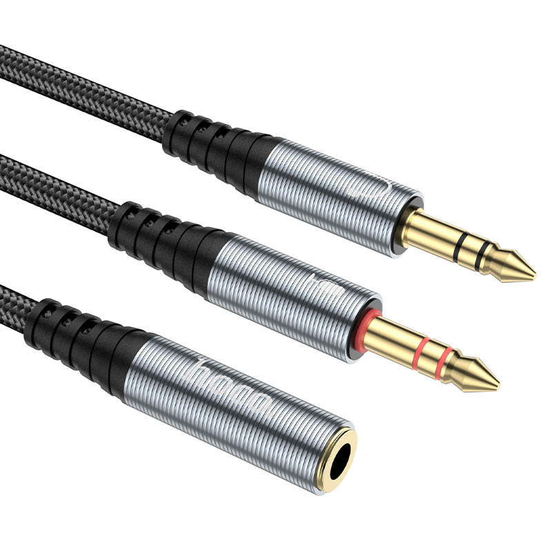 Audio Adapter 3.5mm - 2 x 3.5mm HOCO UPA21, 0.25m, Black