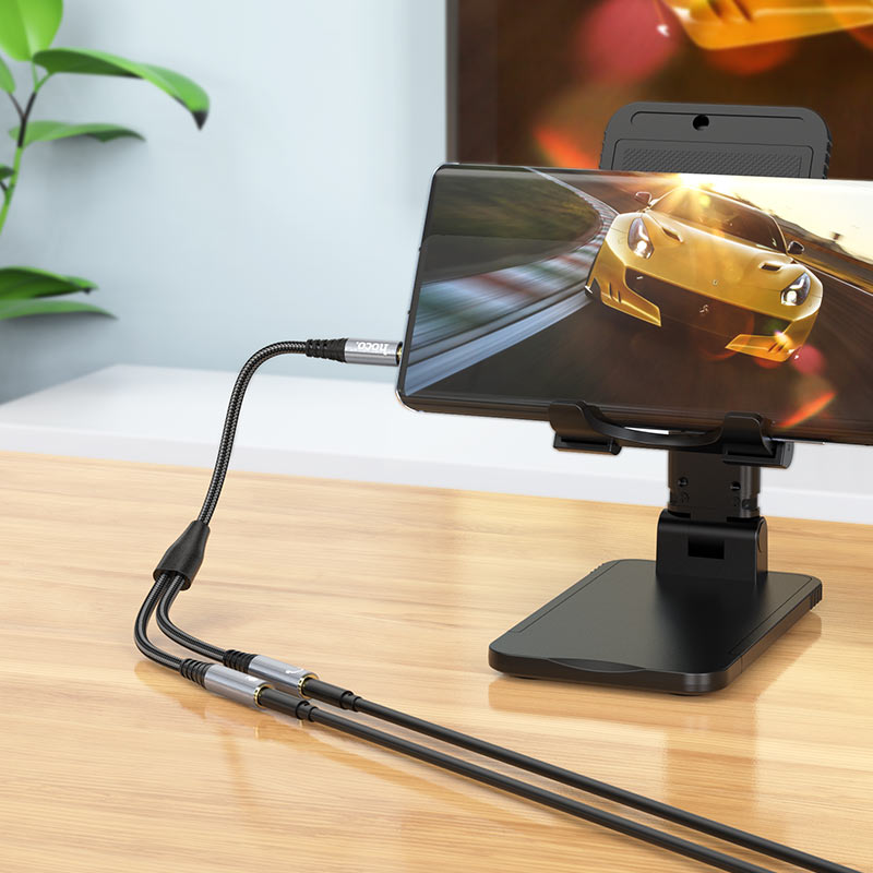 Audio Adapter 3.5mm - 2 x 3.5mm HOCO UPA21-2, 0.25m, Black