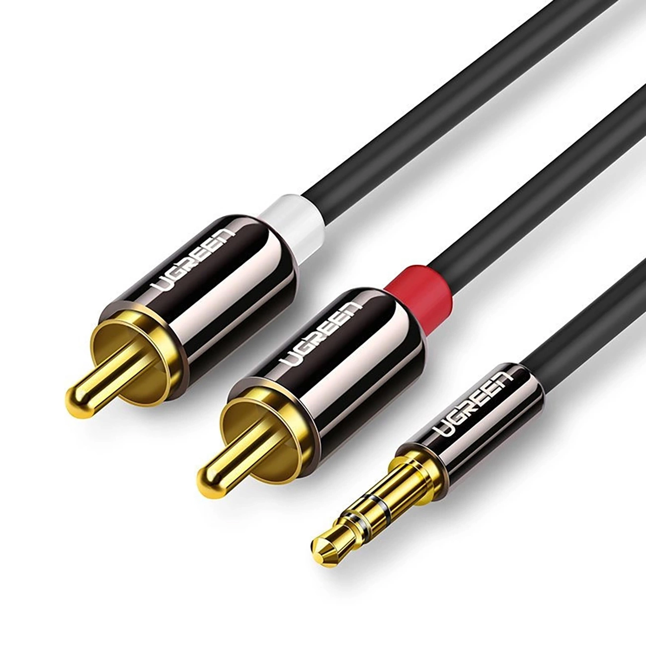 Καλώδιο Ήχου 3.5mm - 2 x RCA UGREEN AV116, 1m, Μαύρο