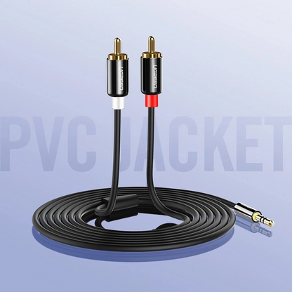 Καλώδιο Ήχου 3.5mm - 2 x RCA UGREEN AV116, 1m, Μαύρο