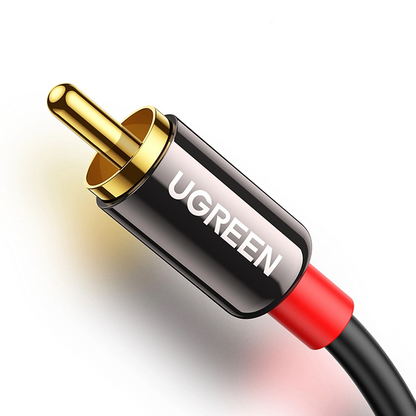 Καλώδιο Ήχου 3.5mm - 2 x RCA UGREEN AV116, 1m, Μαύρο