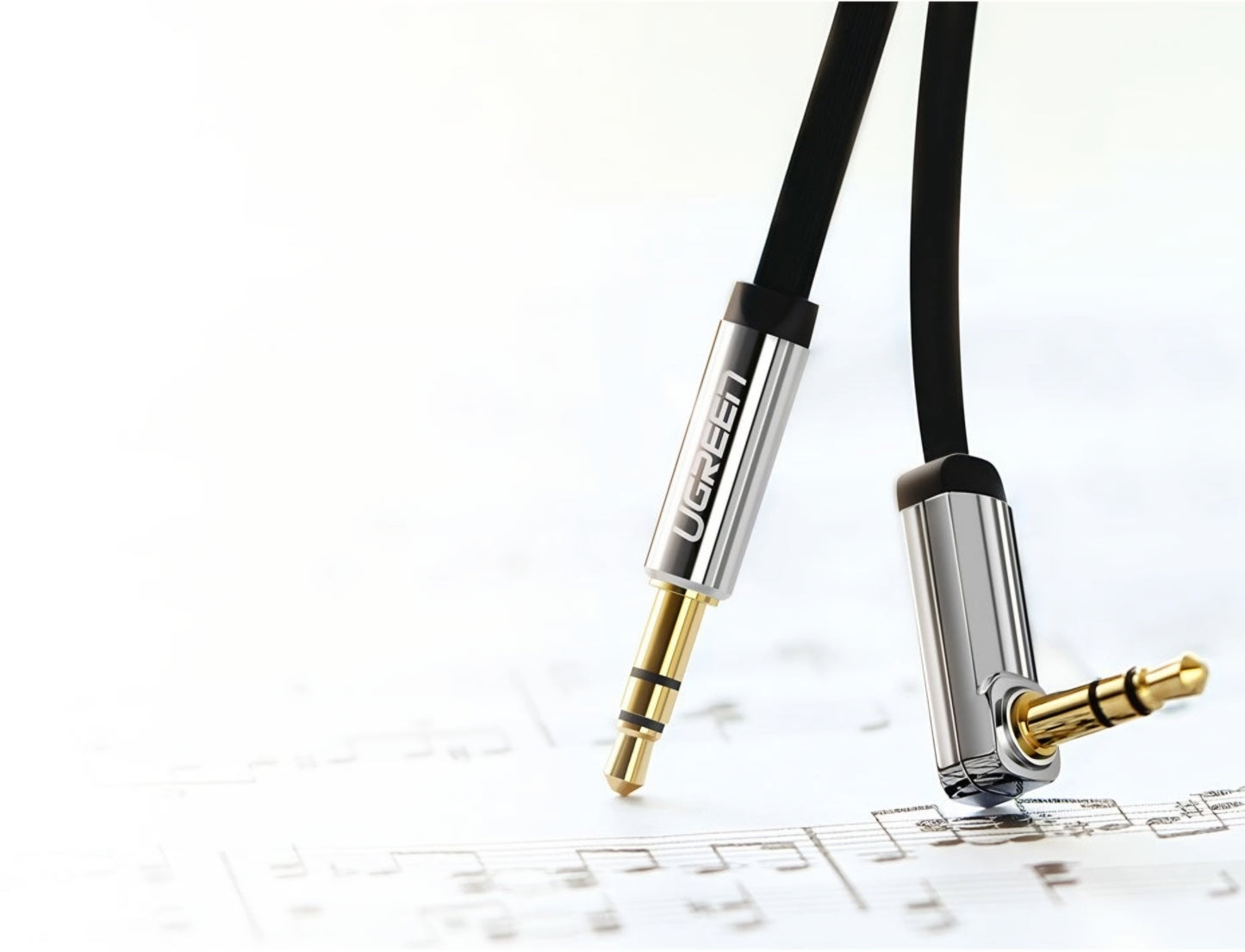 Καλώδιο Ήχου 3.5mm - 3.5mm UGREEN AV119 Angled, 2m, Μαύρο